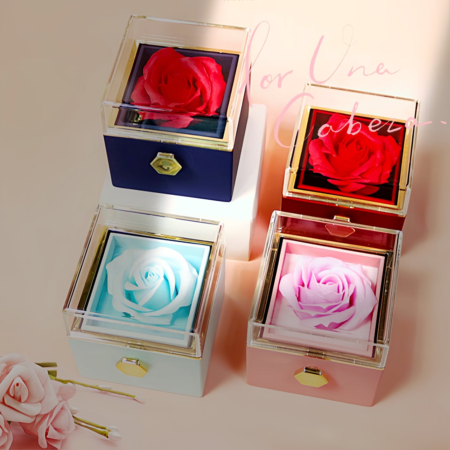 Rotating Soap Flower Rose Gift Box